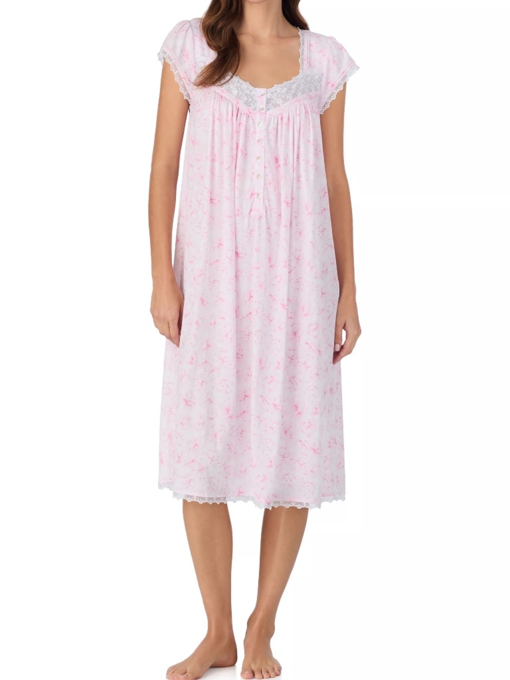 Eileen West Pink Waltz Length Nightgown, Like New, Size Large